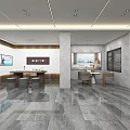 Modern Kitchen Specialty Store Interior With Open Design Cabinets Marble Island And Appliances