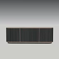 Modern Sleek TV Cabinet Design With Dark Wood Finish And Storage Doors