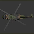 Military Helicopter With Camouflage Pattern Main Rotor Tail Rotor And Fuselage