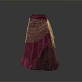 Man Creating 3D Rendered Purple And Black Skirt On Gray Background