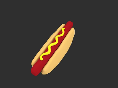 Delicious Classic Hot Dog With Soft Bun Grilled Sausage And Yellow Mustard 3d model