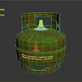 Metal LPG Gas Cylinder With Yellow Valve And Greenish Brown Exterior