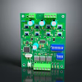 High Quality Computer Circuit Board With Green Substrate And Various Electronic Components 3d model