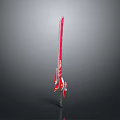 Red And White Decorative Sword With Modern Design And Ornamental Details