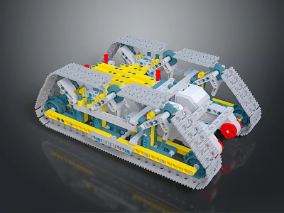 Educational Building Block Toy With Tracked Structure And Colorful Parts For Kids 3d model