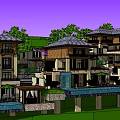 Luxurious Single Family Villa With Tiled Roof Multiple Floors Swimming Pool And Surrounding Trees