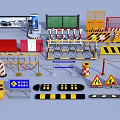 Traffic Signs And Road Safety Equipment Including Barriers Cones And Speed Limit Signs