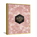 Abstract Painting with Pink and Gold Hexagonal Patterns Black Text Section Featuring Inspirational Quote 3d model