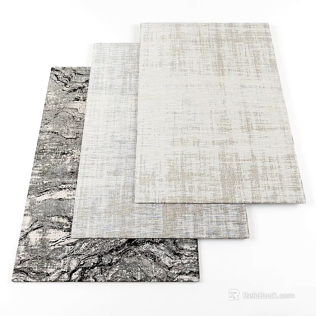 Modern Square Rugs With Neutral Tones And Textured Patterns For Home Decor 3d model