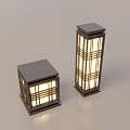 Modern Square Outdoor Lights With Grid Design And Bright Illumination 3d model