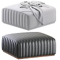 Multiple Colors Velvet Ottoman with Striped Design for Modern Living Room Furniture