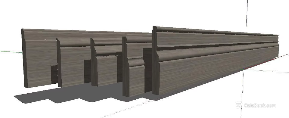 Wooden Decorative Lines With Various Profiles For Interior Design Projects 3d model 