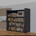 Modern Kitchen Interior Featuring White Cabinets And Open Storage Shelves