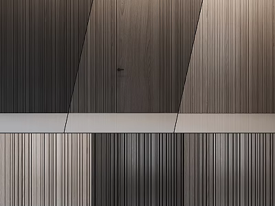 Modern Wooden Hinged Door With Sleek Wood Grain Texture For Interior Design 3d model