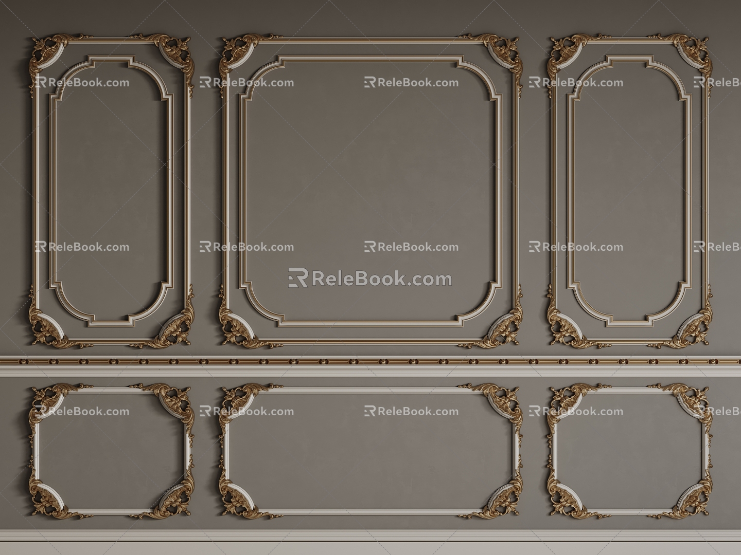 European-style lines, carved lines, decorative lines, plaster lines 3d model