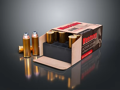 Winchester Super X 30 30 Ammunition Box With Brass Bullets And Open Packaging 3d model