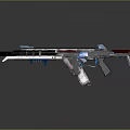 Decorated Assault Rifle With Blue Pink Patterns Detailed Design And Functional Parts