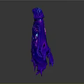 Mystical Purple Cloaked Figure With Flowing Glowing Ripples And Hooded Silhouette