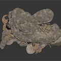 Natural Wood And Stone Stacked Sculpture With Textured Layers And Decorative Design