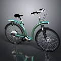 Modern City Bicycle With Green Frame Black Seat And Sleek Design Details