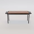 Modern Wooden Seat Stool With Sturdy Metal Legs And Simple Contemporary Design