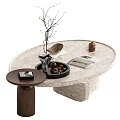 The combination of the silent wind tea table 3d model