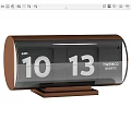TWEMCO Modern Brown Flip Clock With Quartz Digital Display Design