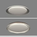 Modern Round Ceiling Light With Gold Frame And White Lampshade For Interior 3d model