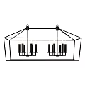 Modern Geometric Frame Chandelier With Candle Style Multiple Lights For Home Interior