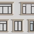Various Architectural Window Designs With Decorative Frames And Glass Panels