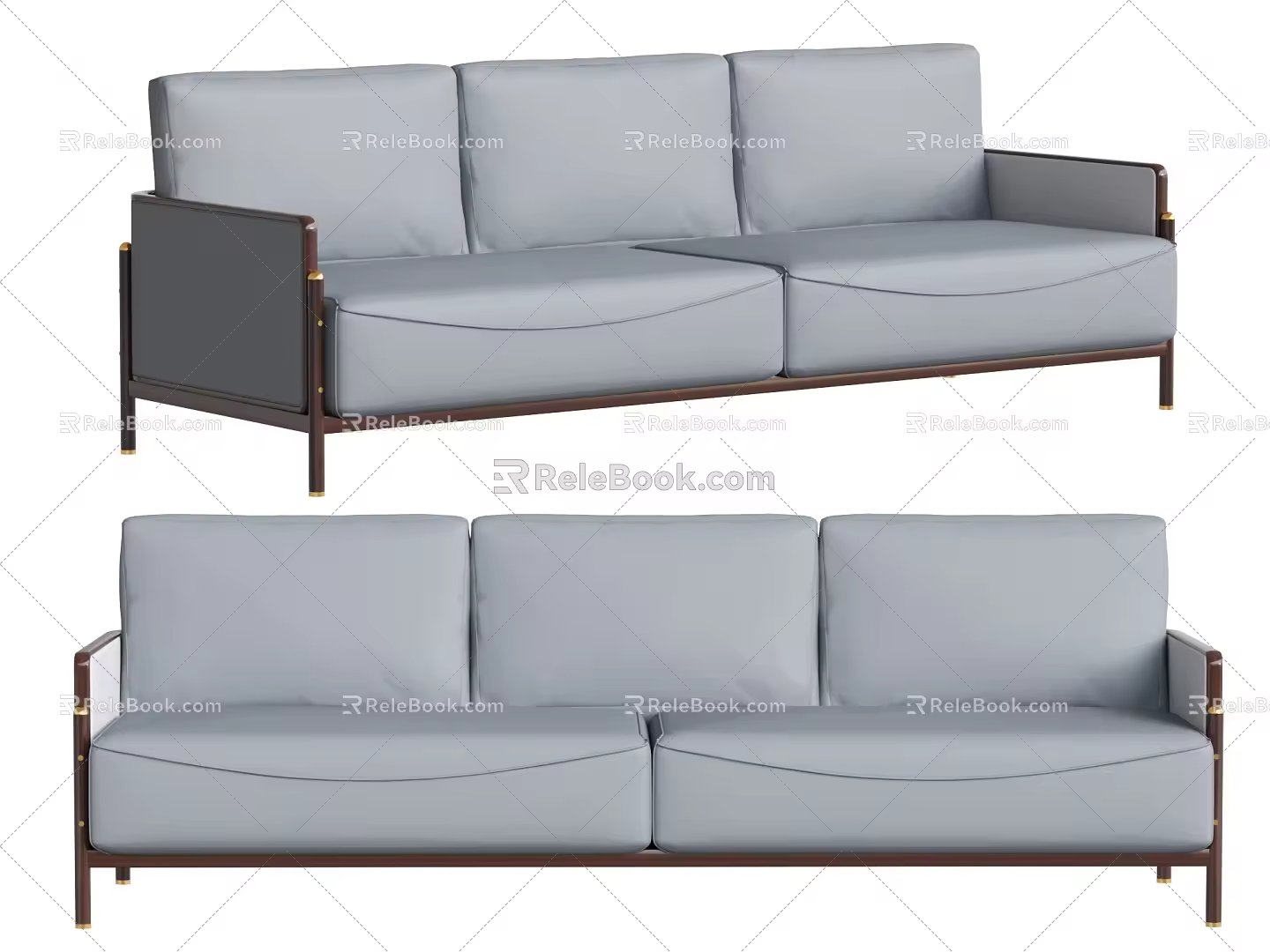 Three-seat sofa 3d model