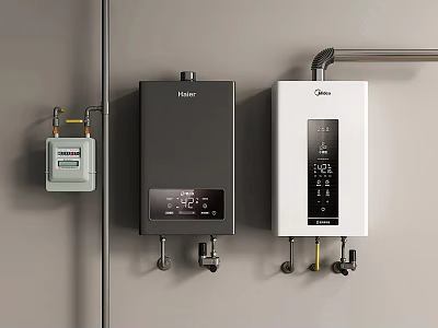 Modern water heater gas meter zero cold water heater 3d model