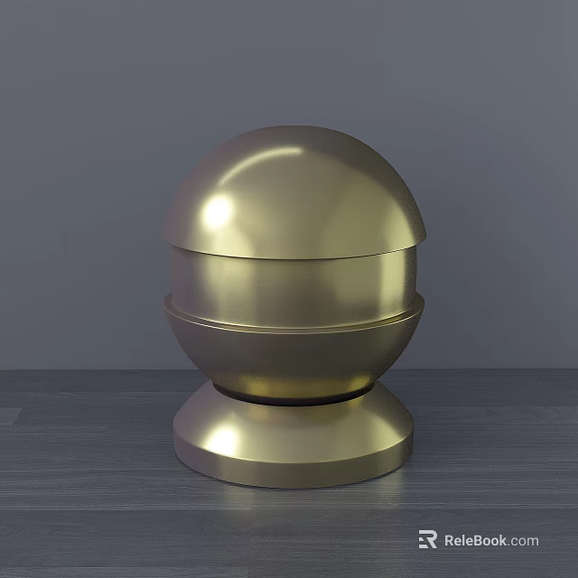 Golden Spherical Locker With Two Part Design Circular Base And Modern Storage Solution 3d model