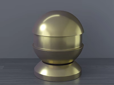 Golden Spherical Locker With Two Part Design Circular Base And Modern Storage Solution 3d model