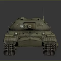 Military Tank With Heavy Duty Tracks Long Barrel Cannon And Detailed Armored Turret Design