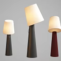 Modern Floor Lamps With White Shades And Black Gray Red Bases Design
