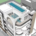 Modern Multi Storey Building Design With Roof Top Pool And Balconies