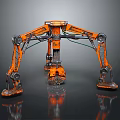 Orange Industrial Mechanical Equipment With Multi Legged Hydraulic Arms And Metal Structure
