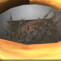 Abstract Industrial Scene Components With Metal Frames And Stone Blocks