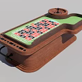 Commercial Casino Roulette Table With Wooden Frame Green Felt Surface And Number Layout