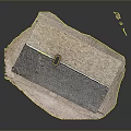 Log Cabin Model With Weathered Wooden Structure Roof Chimney Windows And Door