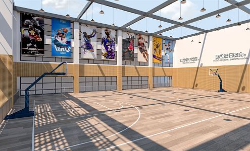 modern basketball hall 3d model