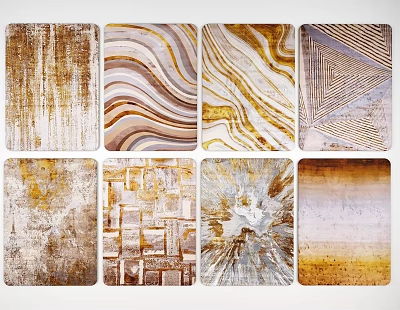 Modern Square Carpet Warm Color Carpet 3d model