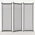 Modern Three Panel Room Divider With Mesh Design And Folding Structure 3d model