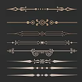 Golden Carved Decorative Borders With Various Ornate Patterns And Intricate Designs