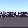 Decorative Modern Railing Featuring Intricate Leaf Shaped Patterns And Metal Frame 3d model