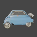 BMW Blue Vintage Micro Car With Classic Retro Design And Compact Body
