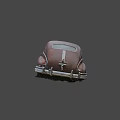 Vintage Car with Rusted Blue And Brown Exterior And Classic Design