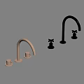 Various Design Faucets with Curved Spout Two Handle and Brushed Bronze Finish
