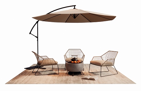 Modern Outdoor Chair Outdoor Table and Chair Furnace Tea Cooking Leisure Chair Sunshade 3d model